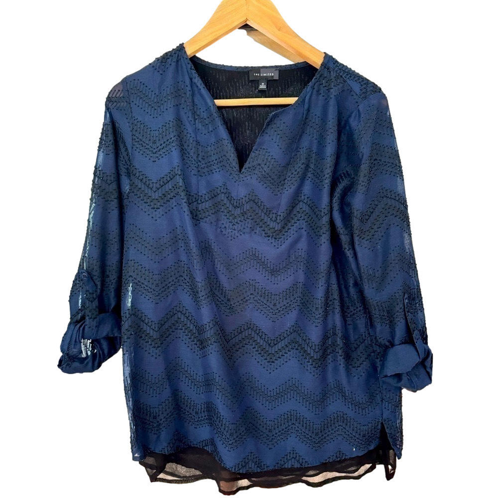 The Limited blue and black blouse in good condition